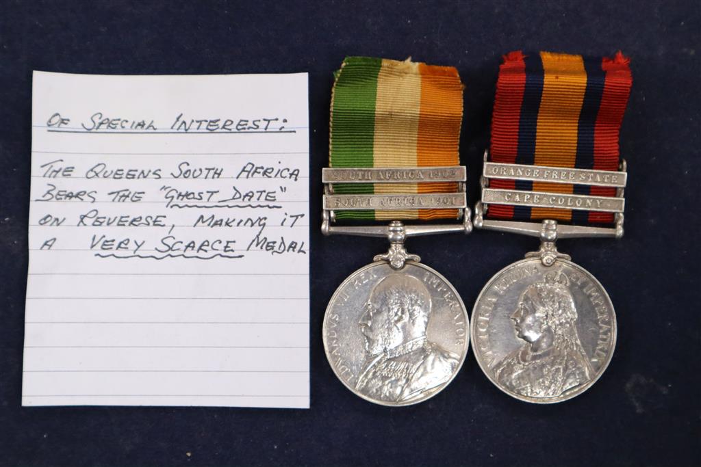 A pair of Queens South Africa and Kings South Africa medals to Driver J.E.Smith R.F.A